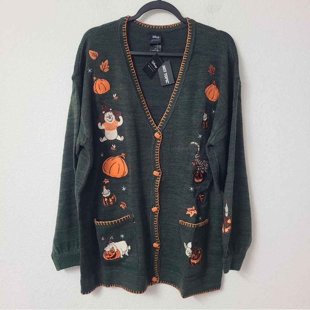 Disney Forest Green Cardigan with Pumpkin Details